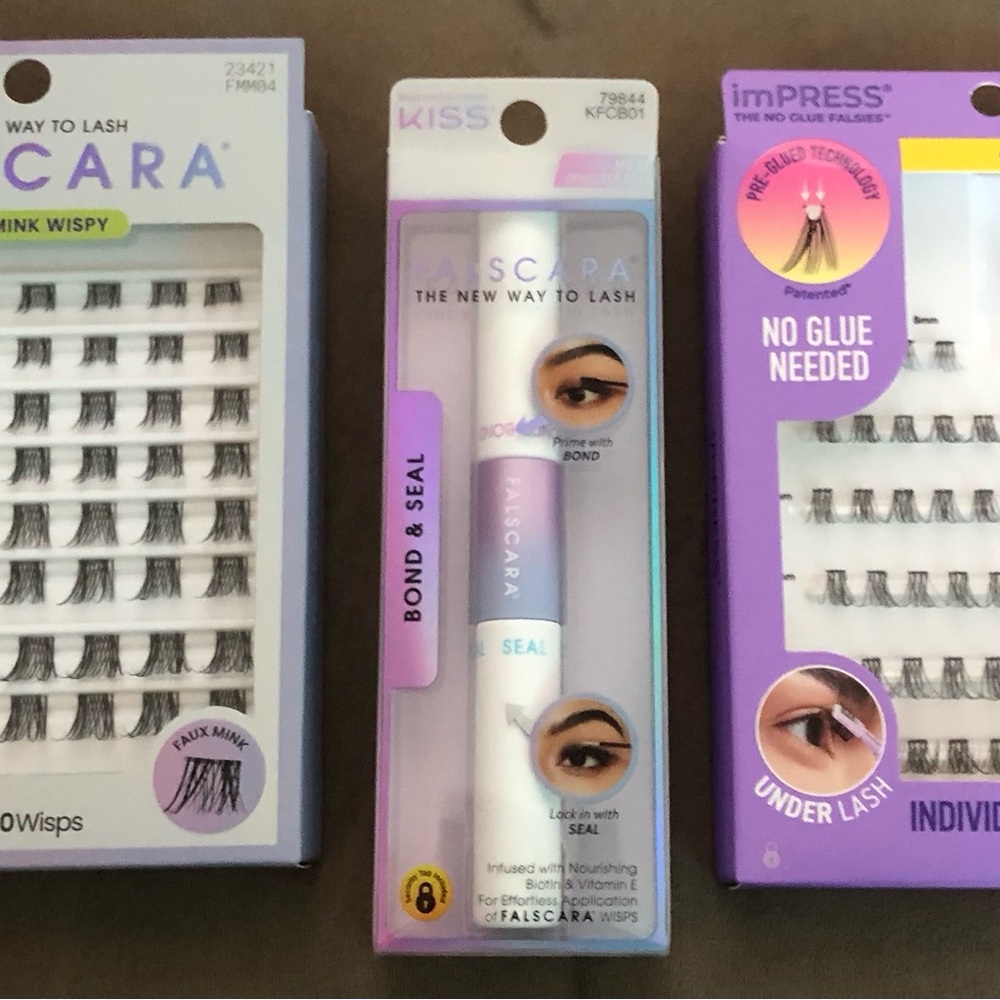 KISS Lash Bundle: Falscara Faux Mink Wisps + Bond + Seal + imPress No Glue Lash